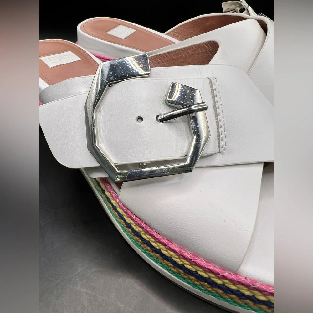Louise et Cie White Platform Sandals with Multicolor‎ Sole, Size: 7.5